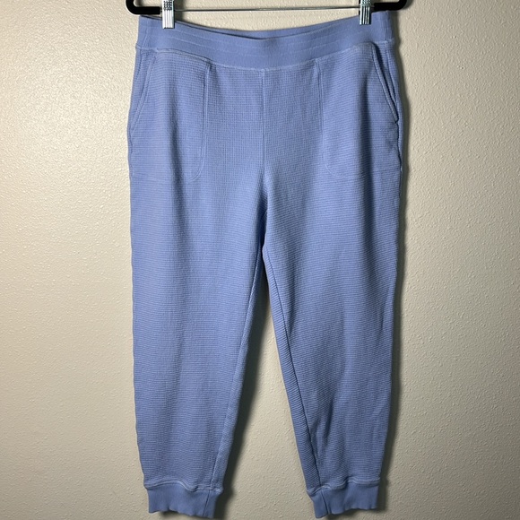 HAVEN Well Within Organic Cotton Waffle Knit Joggers‎ Sweat Pants Lounge Lilac L - Picture 1 of 12